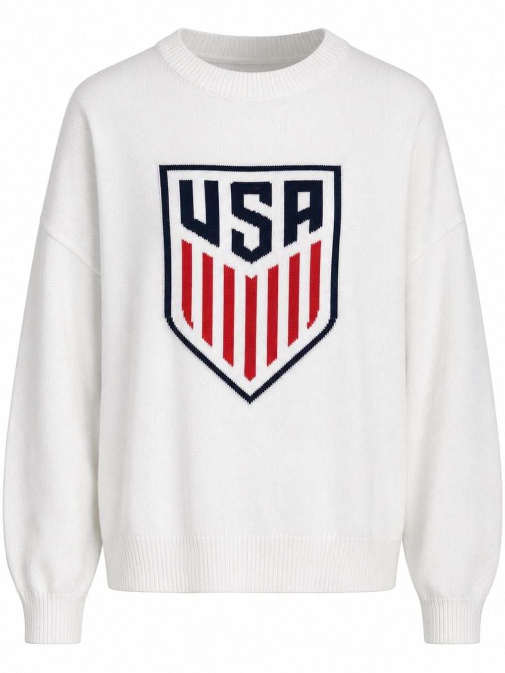 WEAR by Erin Andrews US Soccer USSF USA White Knit Sweater Women’s Large NWT